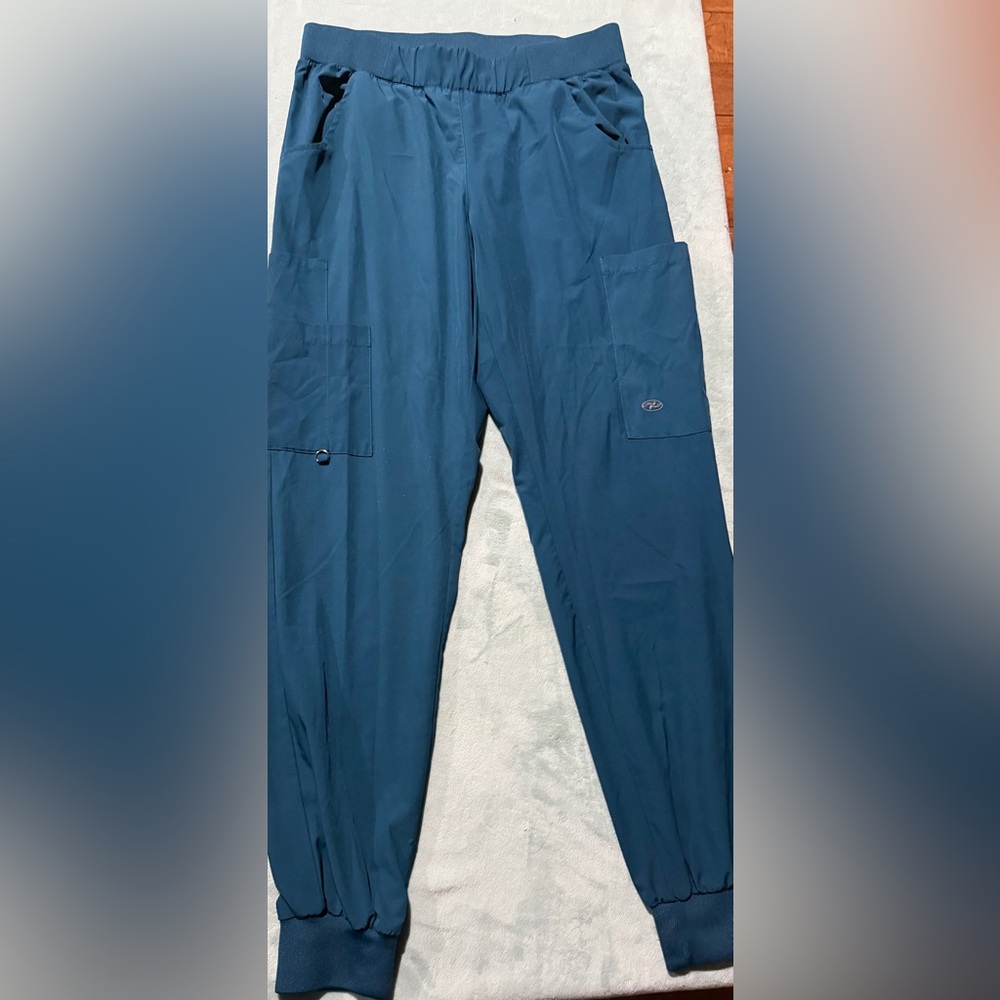 Scrub Bottoms Elastic-Waist Cargo Joggers